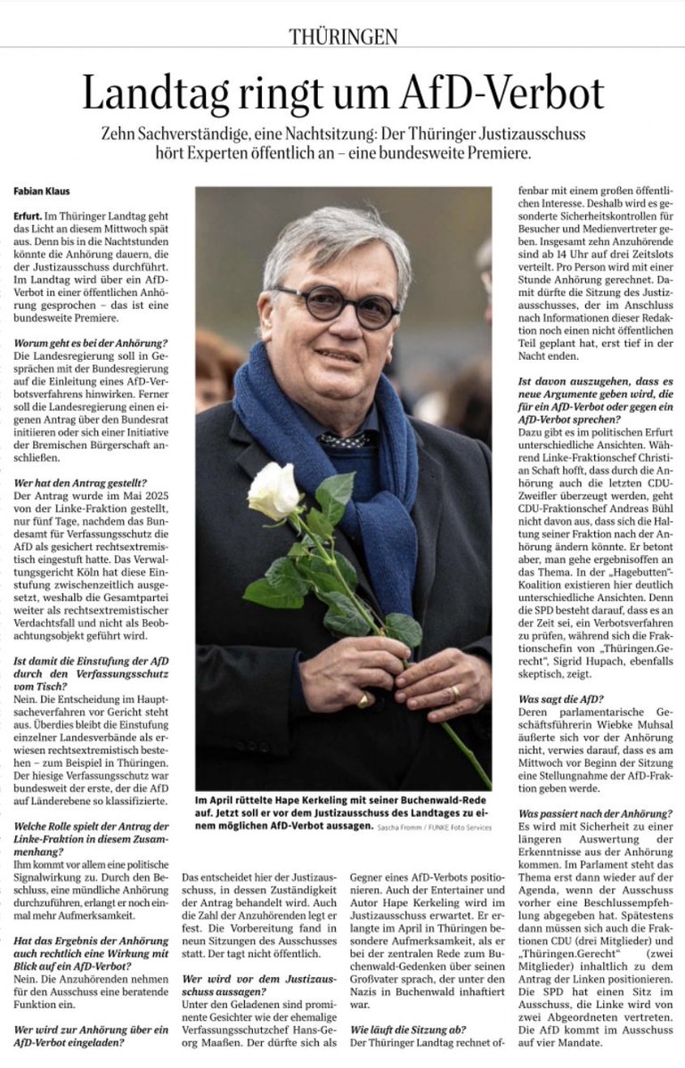KHSchmidt1955's tweet photo. Zum AfD-Verbot haben zwei Verfassungsrechtler drei Meinungen. Und #Linke im #Landtag d schönsten Freistaates bietet nen Komiker auf, d zur AfD d Gleichnis vom Kloakenwasser in einem Glas Trinkwasser prägte, d mittlerweile aus bösem Grund auch auf d Linke zutrifft. #Parteienverbot https://t.co/91eAkvfbTi
