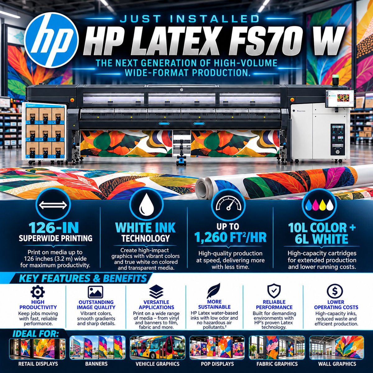 PrintingPrecise's tweet photo. 🚨 JUST INSTALLED! We’ve added the HP Latex FS70 W to our production lineup — taking high-volume wide-format printing to the next level! 

we’re ready to handle even more demanding production needs.

Contact us to learn about what our expanded capabilities can do for you! https://t.co/fOZ8HvLHYZ