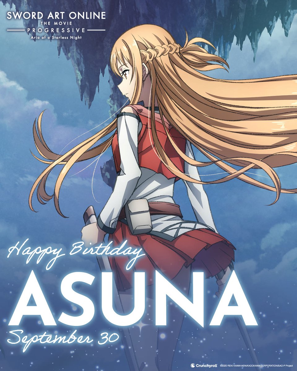 Crunchyroll's tweet photo. Drop a 🎂 for Asuna’s birthday ✨ https://t.co/YDVMWZcO4e