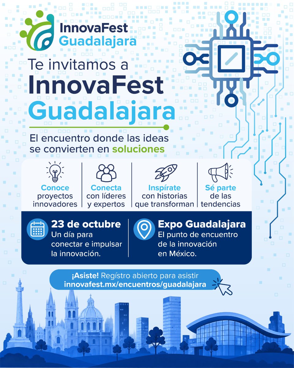 SE_mx's tweet photo. ¿Qué pasa cuando juntas innovación, talento y ganas de transformar? 🧐

Nos vemos en Guadalajara para compartir ideas, conocer proyectos y conectar con quienes están haciendo que las cosas sucedan. 🌀🙌🏽

Para asistir solo da clic aquí 👉🏽 https://t.co/tE6SouyPfC https://t.co/7HY5pboUOZ