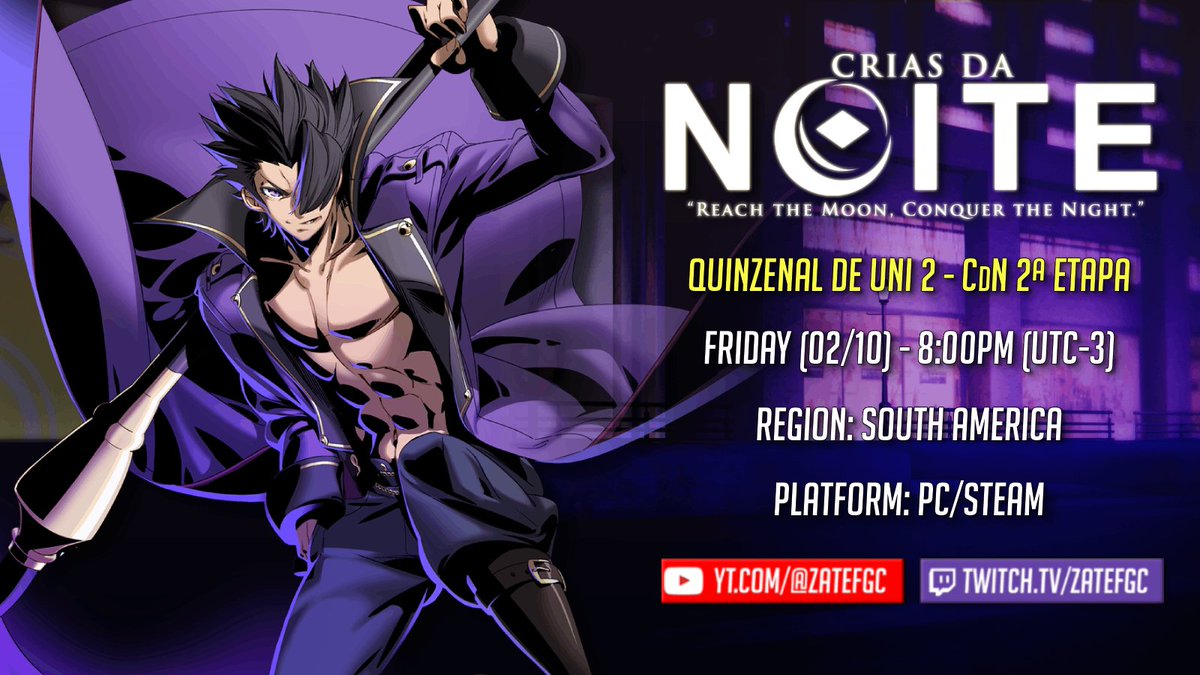 Zatefgc's tweet photo. Inscrições abertas pro Quinzenal Nº44 de UNI 2 Sys:Celes!

Data: Sexta (02/10) às 20h (UTC-3)
Inscrição: https://t.co/6TxdzlWNRs
Discord: https://t.co/Jsb8Qg1WdC
Stream: Zatefgc (TTV e YT)

2ª Etapa da liga online valendo pontos pro circuito Crias da Noite do @ggsknox, venham👀 https://t.co/8OPbA0ObUW