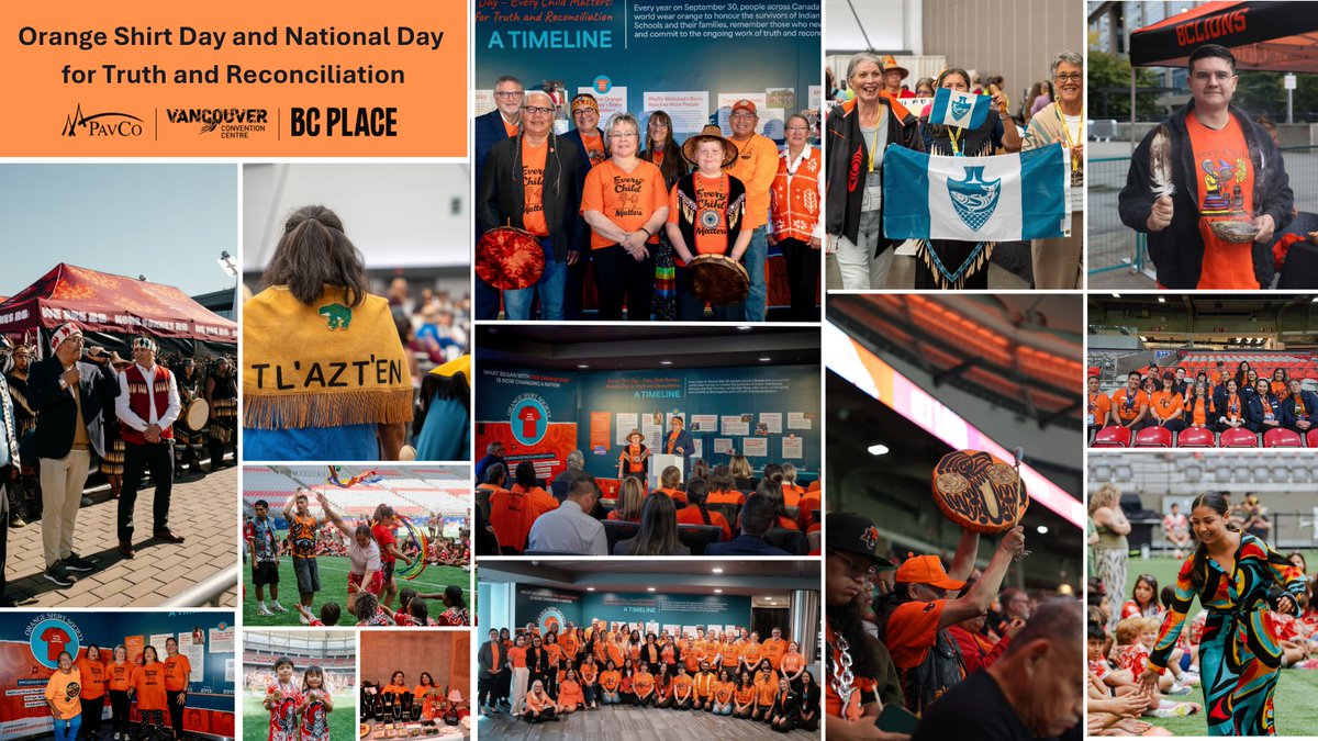 bcplace's tweet photo. Today, on Orange Shirt Day and the #NDTR, we honour the victims, survivors, families, and communities affected by the residential school system in Canada. 

To learn more, visit https://t.co/zQejnJisxg https://t.co/QwzRlkaavO