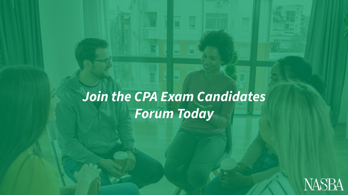 NASBA's tweet photo. You don’t have to navigate the CPA Exam alone. Join the CPA Exam Candidates Forum in our bio and connect with a community of fellow candidates.

#TestTipTuesday https://t.co/oX7Ma0s6YV