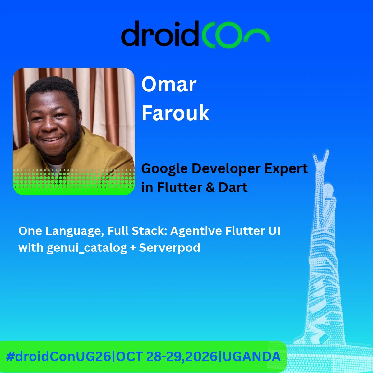 droidconug's tweet photo. 🤖 What if your #Flutter app could generate its UI based on what the user actually wants?

@OKougbada explores how GenUI + Serverpod can power agentive Flutter apps using a single #Dart codebase—where AI-generated widget instructions dynamically shape the interface at runtime.

You’ll see #Gemini, genui_catalog, Serverpod, and self-hosted deployment come together in a production-ready full-stack Dart workflow.
More about the session: https://t.co/0BLNHrpG9F
🔗 Get your Ticket: https://t.co/e3faBufHD3