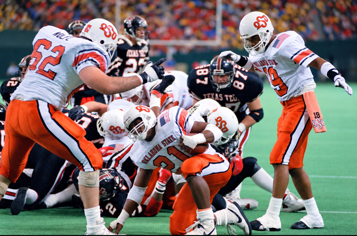 PistolRick's tweet photo. Day 278 asking @CowboyFB to wear these throwbacks with the flag on the shoulder for the Tech game and #America250 https://t.co/uQHwMBlwgw