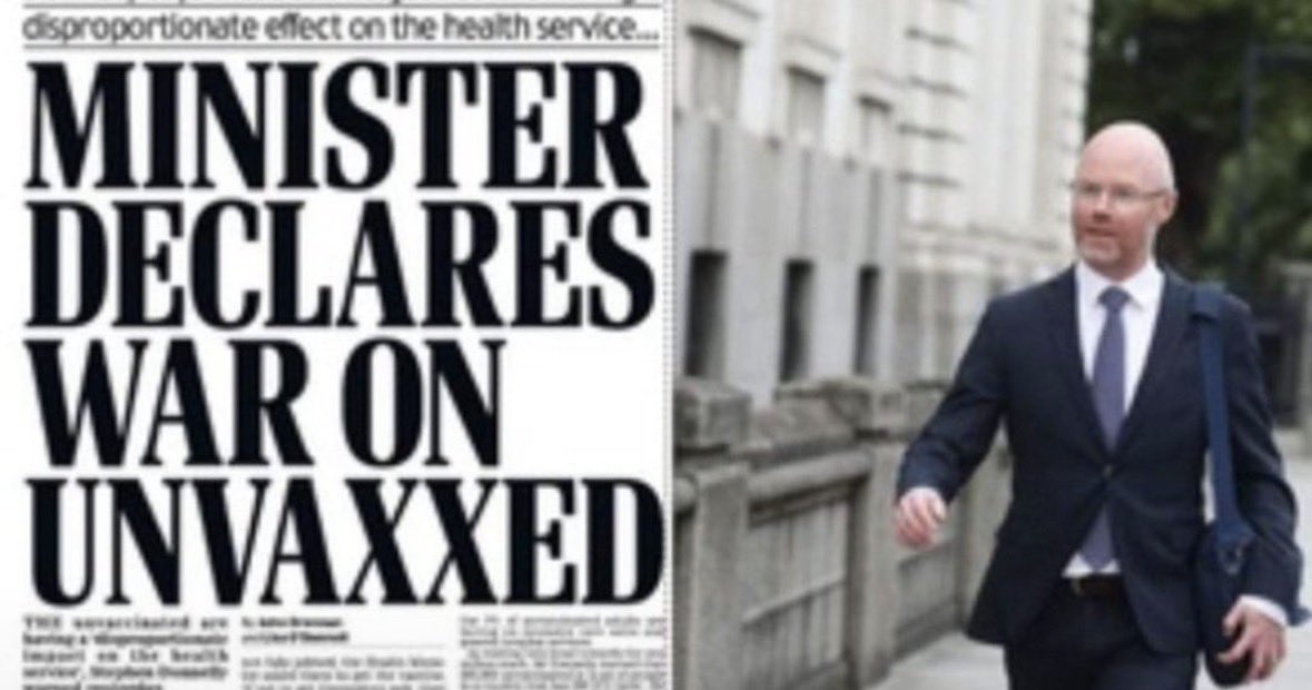 Jklunden's tweet photo. Did we ever get an apology on this?
This was hate speech.  
This was discrimination.

Only 300,000 people in Ireland refused the 💉 If minority groups get special protection and rights - shouldn't we?