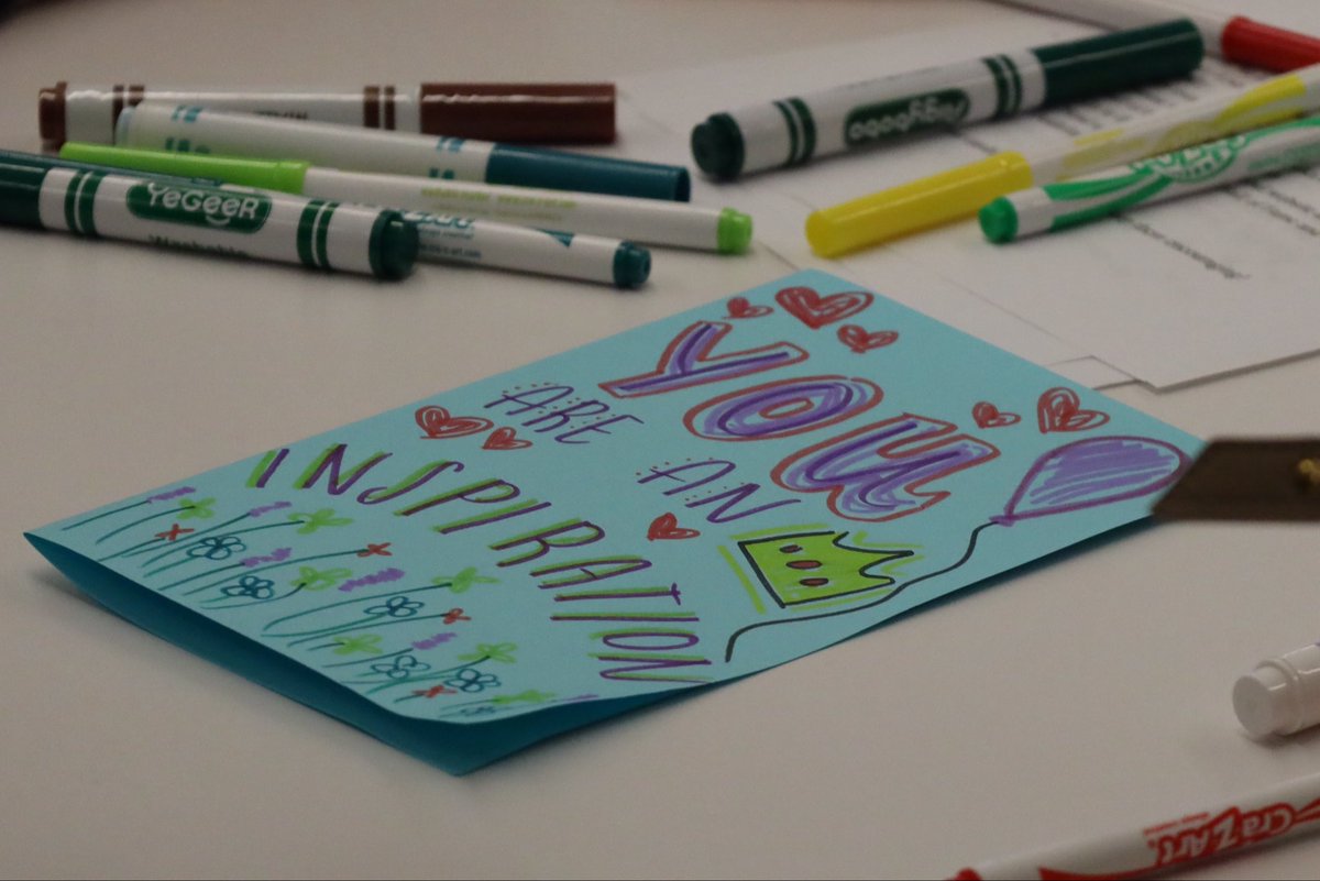 KU_LEADS's tweet photo. It was great to see a packed house at last night’s SAAC meeting! We kicked off Big 12 Impact Week by creating handwritten “Letters of Love�� for children battling chronic illness. 💌📬
#LettersofLove #SAAC #KULeads https://t.co/b6ihDJLoXY