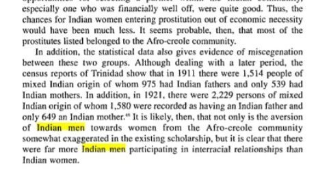 Thor93478896's tweet photo. @HeartsofOak1939 @goodbroto @Velo1v @booleanwhale No, it states that its "assumed" that black men with indian women are more common, but what's "clear" is that Indian men with black women are more common.

It's telling you difference between "assumption" and "reality", but you're coping so bad that you pretend to not see it. https://t.co/ojlVHDkpxd