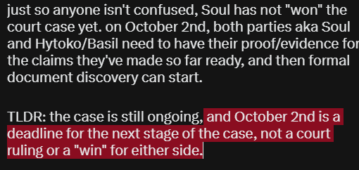 XDgarten's tweet photo. quick heads up for the Soul vs Hytoko/Basil court case 

(more below) https://t.co/cmDVy8E6mW
