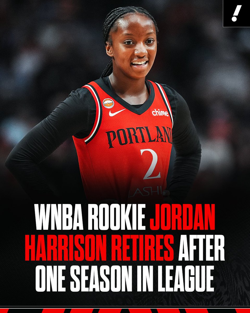 Balldontlie's tweet photo. Portland Fire's Jordan Harrison announced that she is stepping away from basketball after just one season in the WNBA.

Harrison averaged 5.1 points, 4.2 assists and 1.8 rebounds in 16 games in her WNBA campaign. https://t.co/zu3NSRIGq1