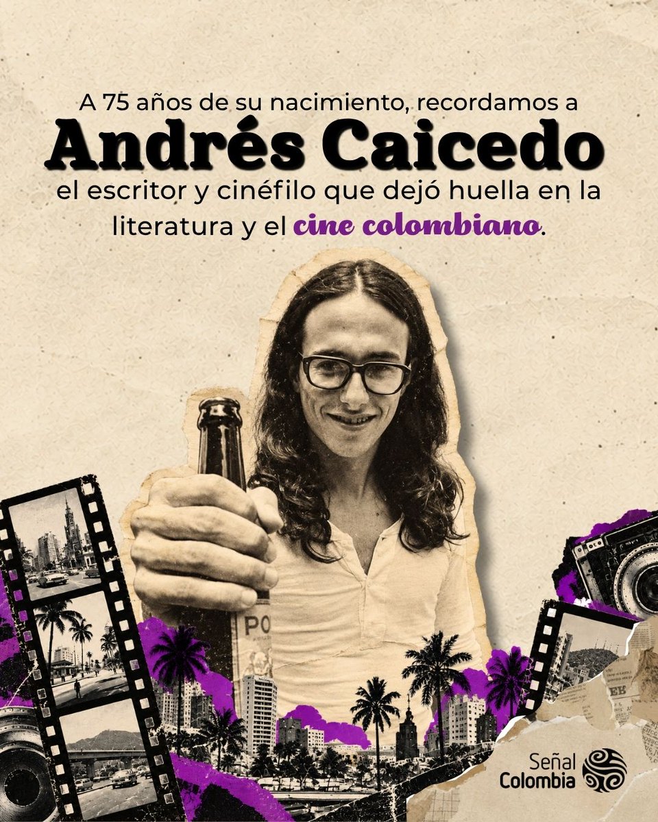 SenalColombia's tweet photo. Andrés Caicedo fue mucho más que su novela ¡Que viva la música! 🎬📚🎶
A 75 años de su nacimiento te mostramos su faceta más cinéfila. Conócela en: https://t.co/ngCJT2z2oB https://t.co/BFTOZGEEEv