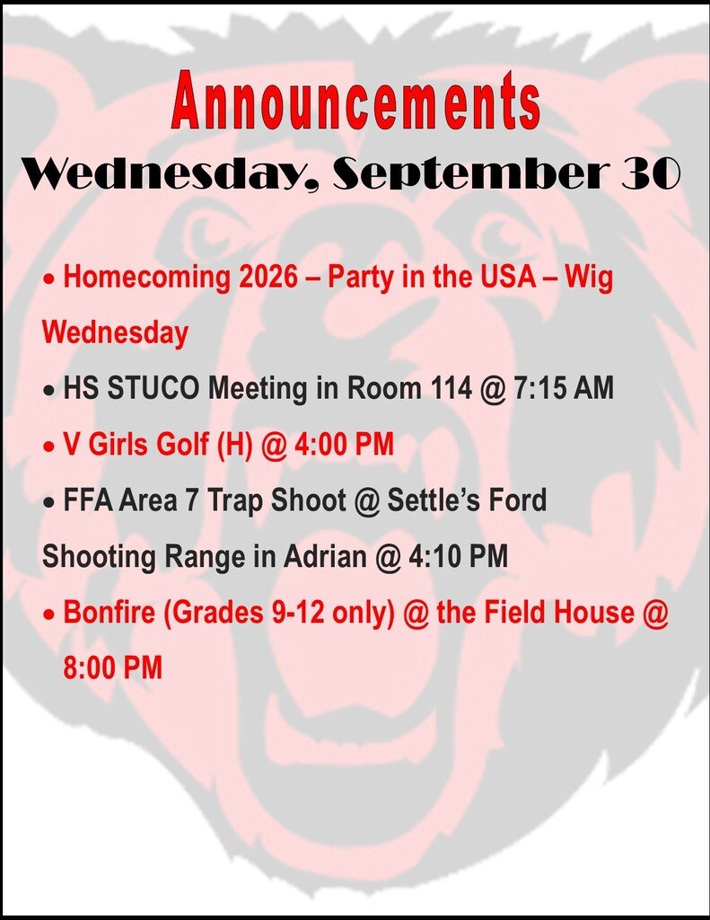 ButlerHSBears's tweet photo. Wednesday, September 30 https://t.co/7ZpvasUEmz