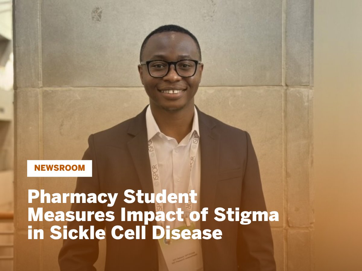 UTexasGlobal's tweet photo. Read about how @UTexasPharmacy grad student Ayobami Aiyeolemi is developing a new way to measure how stigma affects people with sickle cell disease, helping us better understand its effects on care: https://t.co/GGFbyf0DRt.

@UTexasResearch @PhRMAfoundation https://t.co/5KMxyEmt0p