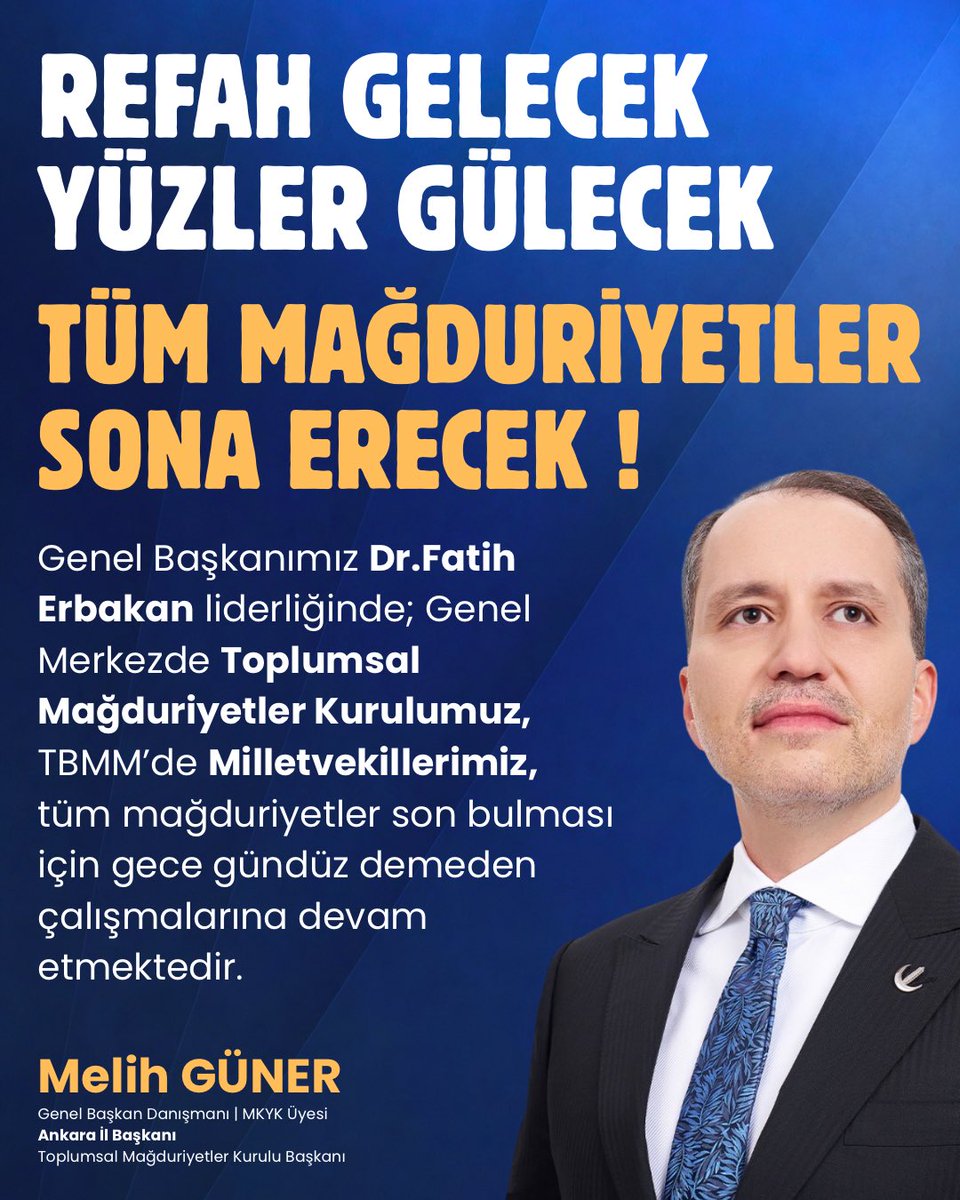 melihguuner's tweet photo. Genel Başkanımız Dr.Fatih Erbakan liderliğinde; Genel Merkezde Toplumsal Mağduriyetler Kurulumuz, TBMM’de Milletvekillerimiz, tüm mağduriyetler son bulması için gece gündüz demeden çalışmalarına devam etmektedir. https://t.co/keClV2dz6j
