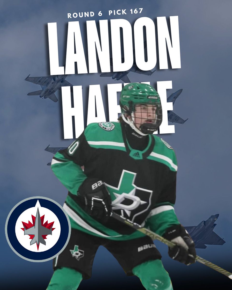 T1EHL's tweet photo. The next chapter starts in Winnipeg! 🔥

T1EHL alum Landon Hafele goes 167th overall to the Winnipeg Jets in Round 6 of the NHL Draft. 

Congratulations, Landon — keep making your mark! 👏🏒

#T1EHL #NHLDraft #WinnipegJets #DallasStarsElite #PlayerAdvancement https://t.co/NGnc2OwJuY
