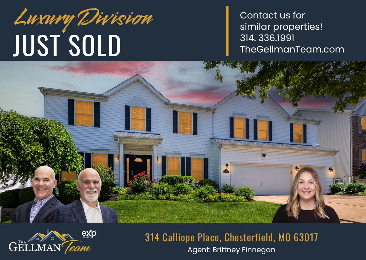 TheGellmanTeam's tweet photo. Another SOLD by The Gellman Team - 314 Calliope Place, Chesterfield, MO 63017 #thegellmanteam #soldquick #Chesterfield #wesellhomes #justsold #realestate #stl #stlrealty #stlouisrealestate #missourirealestate https://t.co/YCN1aVew0B