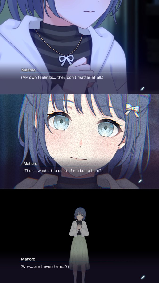 true0bIue's tweet photo. mahoro is for everyone who feels worthless for not being able to live up to their ideal self, whose very presence starts feeling useless

she tried so hard to attain her goal but she wasn’t good enough. she repressed her feelings and smiled for the sake of others https://t.co/HhGegOTjcW