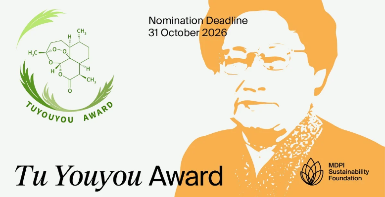 Modelling_MDPI's tweet photo. 🏆 Final Call for Nominations!
The Tu Youyou Award 
💰 CHF 100,000 + medal + certificate
📅 Deadline: 31 October 2026 (UTC-12)
https://t.co/3OF7oIVFfs
#TuYouyouAward #Modelling #MedicinalChemistry #Research https://t.co/1gmKQeW2MS
