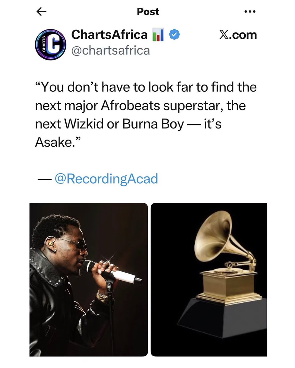 alabitrending's tweet photo. Asake is the next Major Afrobeats Superstar After Wizkid &amp; Burnaboy for the Grammy Nominations 😳🪖🎶 https://t.co/RXxkL7EQtT