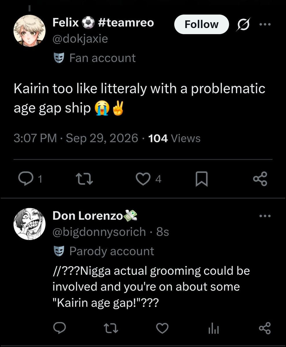 mostaveragejoee's tweet photo. "Kairin age gap!" Hi so people are being accused of grooming and speaking inappropriately to minors. https://t.co/pHyaER0uV2