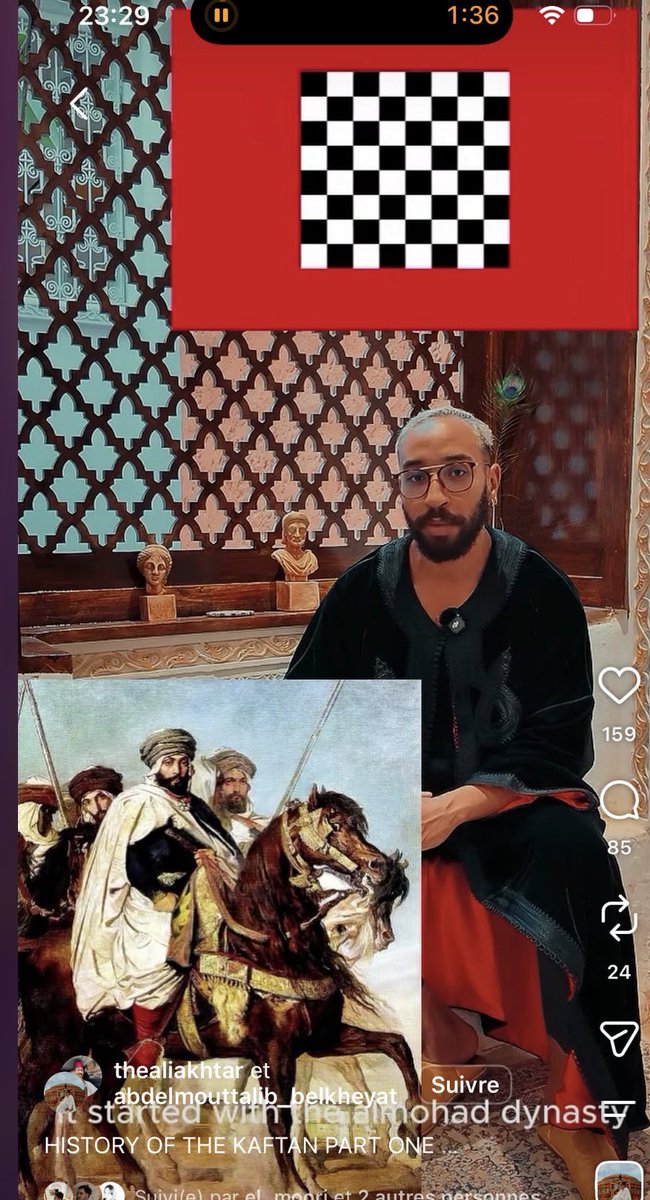 zirinumide's tweet photo. Un descendant des ʿAbid al-Bukhari qui s’approprie le caftan algérien et va même jusqu’à mettre une peinture représentant Ali Ben Ahmed de Constantine 🇩🇿 pour raconter son narratif mensonger.

Et pour pousser la crise identitaire jusqu’au bout, il s’est appelé « Bâcha ».

🛖🇲🇦🤏🏽 https://t.co/IqwPjjUwaj