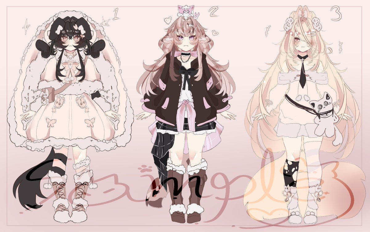 SampleKatt's tweet photo. Adopt batch ♡ 
Set price: 45$ Each 

#artmoots #Adopts !!  
Retweets and Likes are very helpful thank you 📷 📷 https://t.co/Ann9PERjtf