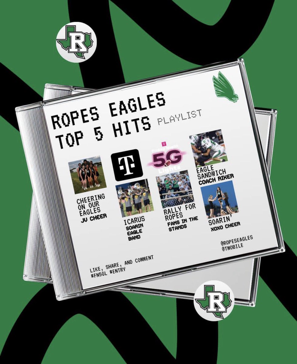 RopesEagles's tweet photo. @TMobile Top Hits Tuesday! Check out the Top 5️⃣Hits from Friday's #FN5GL Football Game! Continue to share on your own page with all the @s and #s. #Entry #LightUpRopes https://t.co/u2a4OugPkL