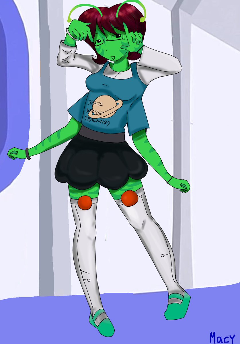 Embermclain87's tweet photo. ive been feeling more interested in martian and just aliens in general so i drew myself as one

it sucks https://t.co/9fpIu7b2ow