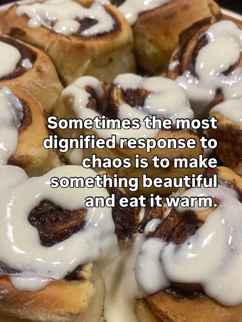 RaymondRandx's tweet photo. No matter how crazy the world gets, the answer is simple: make cinnamon scrolls from scratch. For the tastiest cinnamon scrolls you’ll ever make, comment SCROLLS below and I’ll send you the Thermomix recipe. https://t.co/RBBpwyCk4P