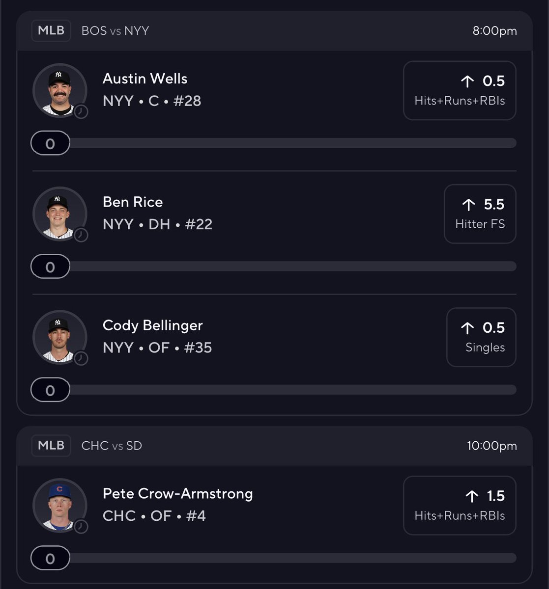 ShadowPicksHQ's tweet photo. This is the ONLY slip you need to 10X your money TODAY 🤑

10X MLB MINI STACK (YANKEES) 😈

- Austin Wells O 0.5 HRR
- Ben Rice O 5.5 Hitter FS
- Cody Bellinger O 0.5 Singles 🔒 
- Pete Crow-Armstrong O 1.5 HRR

TAP 💛 FOR MORE STACKS https://t.co/JFFZPOPUZt