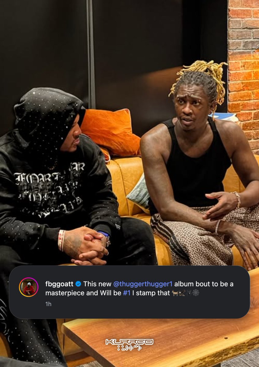 Kurrco's tweet photo. YOUNG THUG
NEW ALBUM

COMING SOON 🚨

"This new @/thuggerthugger1 album bout to be a masterpiece and Will be #1 I stamp that 🐐🦅🕷️🕸️" — FBG GOAT