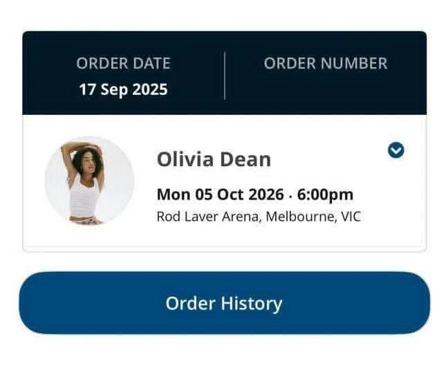 TixoraX's tweet photo. Hi pals. I have 2x Olivia Dean tickets for 5th of October Melbourne Australia 🇦🇺 at Rod Laver Arena. Can sell separately too, please text me if you are keen.  I am unable to attend. I’m willing to transfer a ticket for serious fans
 
#OliviaDean #TheArtOfLovingLive 🇦🇺.. https://t.co/tFoqXgFJKy