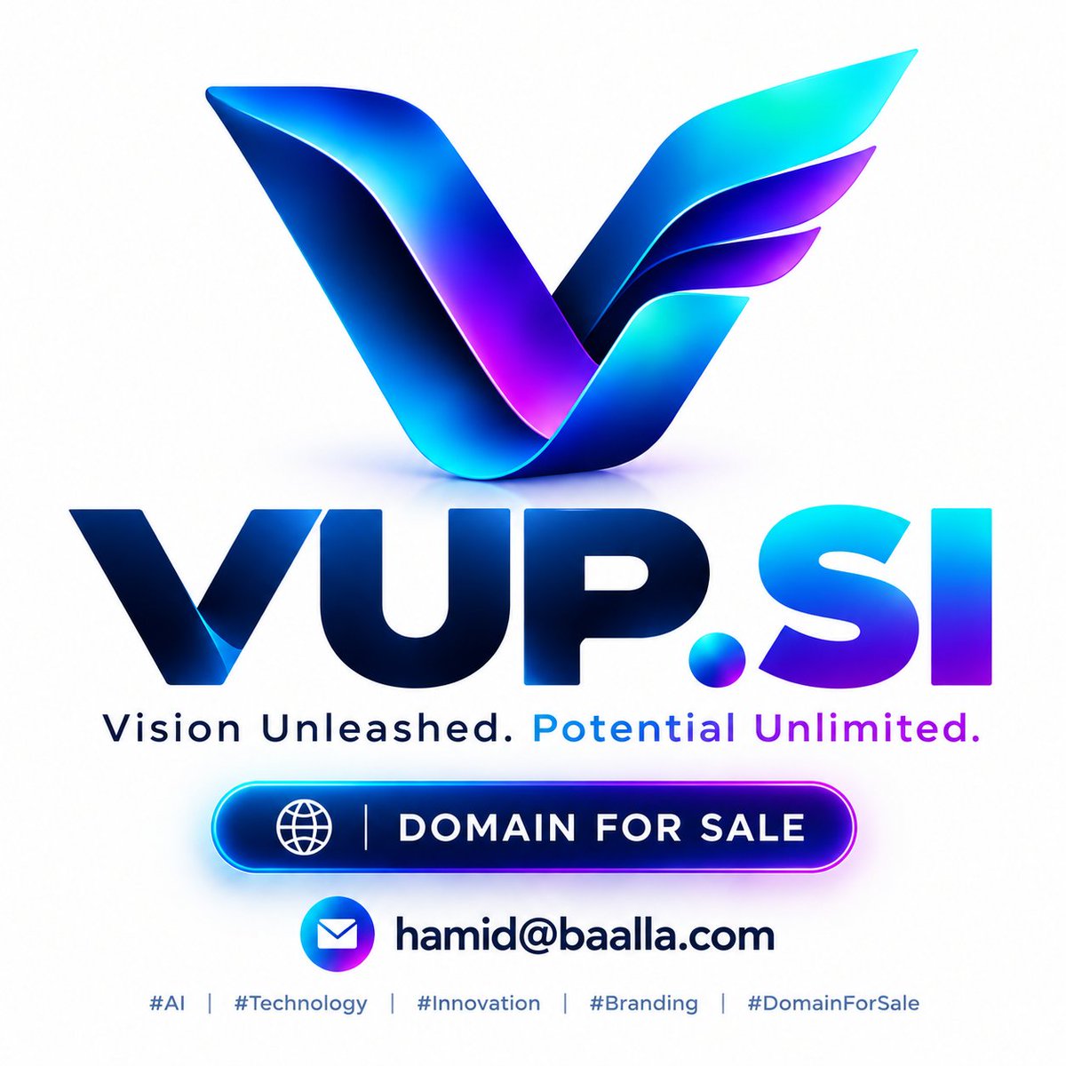 HamidBaalla2's tweet photo. https://t.co/ny3g9DX9yA Vision Unleashed. Potential Unlimited.

A short, dynamic 3-letter domain with strong branding potential for AI, technology, digital platforms, startups, or innovative global businesses.

#AI #Technology #Innovation #Branding #DomainForSale https://t.co/9XpOFAtXjj