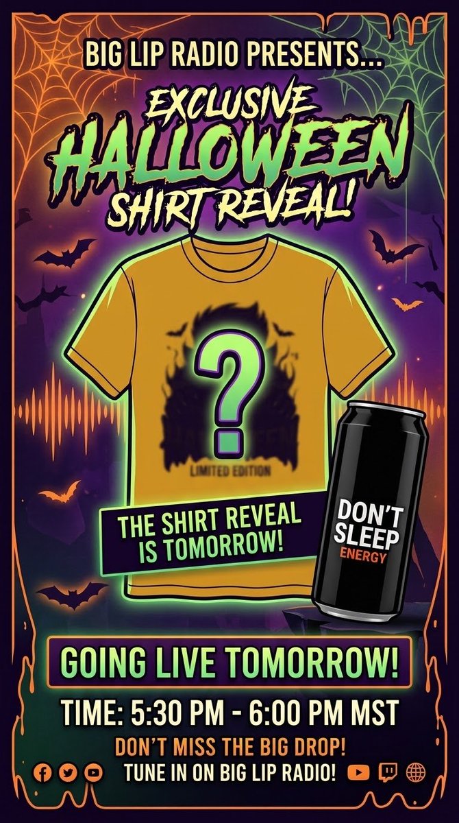 OGZmunny's tweet photo. Tomorrow is the day! @BigLipRadio
#everyon #halloween #exclusive @OGZmunny @cskiles @TheNerdyHippies https://t.co/Ptf32EvKGU