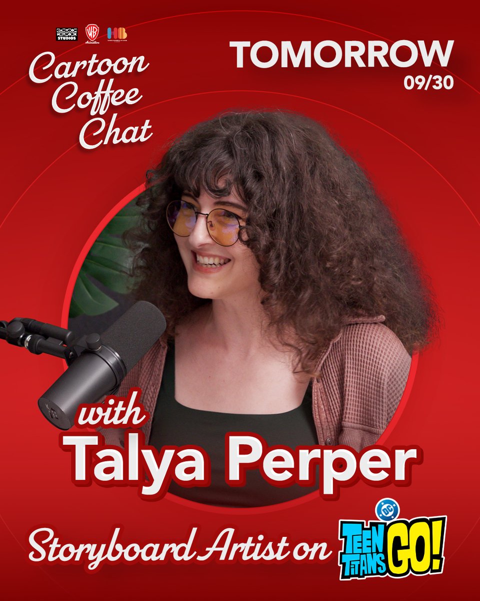 WB_Animation's tweet photo. It's go time! 💥✏️ #TeenTitansGo storyboard artist Talya Perper joins us tomorrow on a new episode of Cartoon Coffee Chat. ☕🎙️ Tune in on the @warnerbrostv YouTube channel and listen everywhere you get your podcasts! #warnerbrosanimation #WBTV https://t.co/4KXm0GTwaC