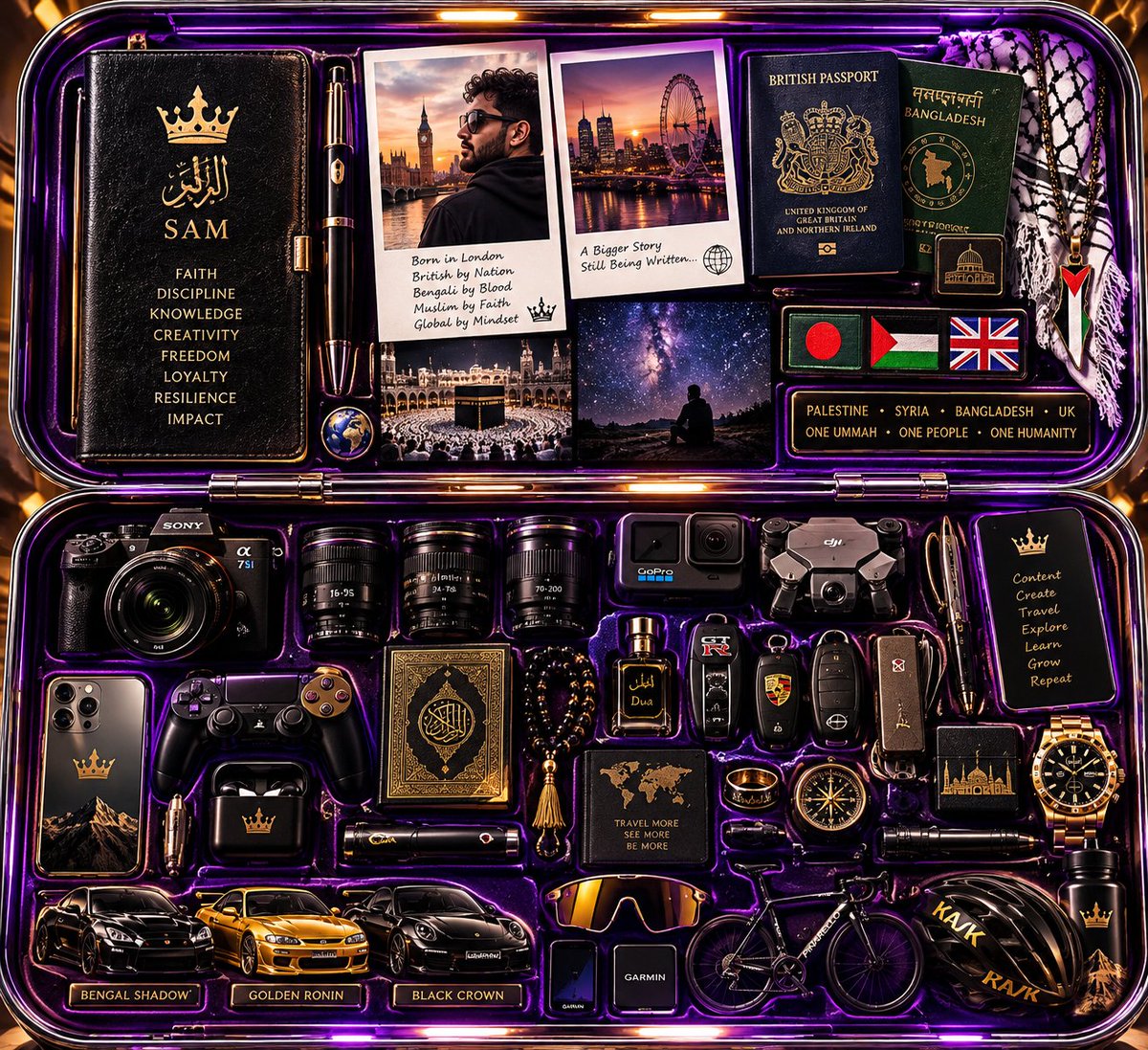 ItzSamSaidIt's tweet photo. Fill this with things that represent me and paint it with my favourite colour.
#BasedBengali #ThisIsMe #PurpleAesthetic #FaithAndFocus #CinematicLife #BengalMindset #BuiltDifferent #VisualIdentity #LifeInACase #MainCharacterEnergy https://t.co/NRKgRNF3hi
