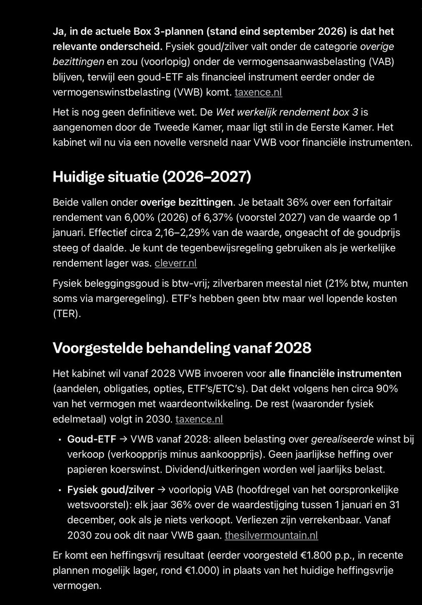 wmiddelkoop's tweet photo. BREAKING

New Dutch Tax Scare (BOX 3) 

(for alternative investments)

Physical gold and silver and self-stored crypto will be taxed yearly (36%) on UNREALISED profits 

While Crypto and gold/silver related ETF’s (and Investment Funds, like ours) wil have a capital gains tax of 36% for realised profits only 

There You Go: They want money/wealth to stay into system 

Ht @bslagter
