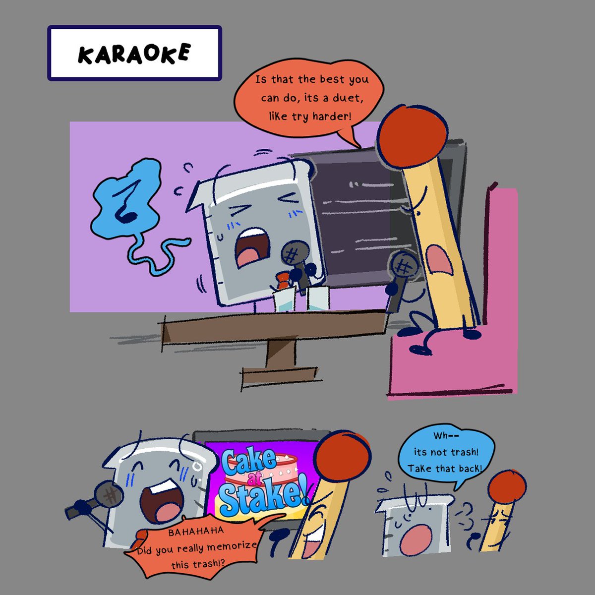 saltinesaltine's tweet photo. Some more of Match and Beaker hanging out.. to the arcade! #forensicsosc #bfdi https://t.co/9CoJYzDTEx