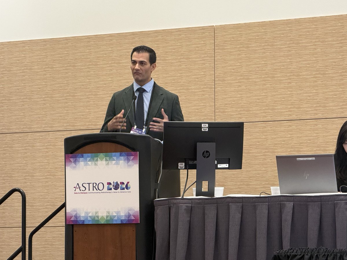 DrewMoghanaki's tweet photo. Sean Pitroda, whose work has raised concerns about the Badscopal effect, shares a few words of wisdom at #ASTRO26. Including the importance of total metastatic ablation of all visible sites in case irradiation of one tumor signals another unirradiated to grow. https://t.co/GHEomNcidI