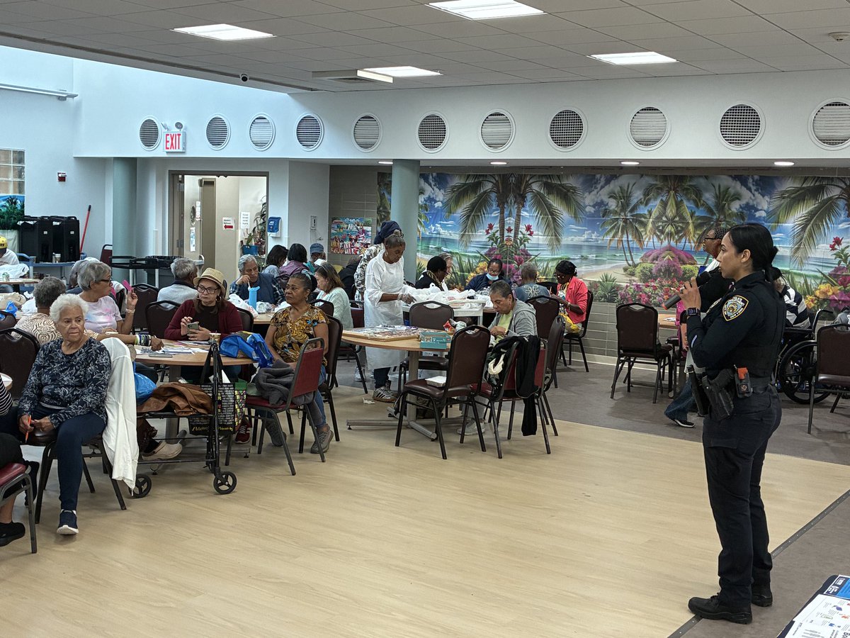 NYPD49Pct's tweet photo. Community Outreach
Our Crime Prevention Officer joined seniors at the R.A.I.N. Senior Center on Boston Road for a conversation focused on staying safe in the community.
Topics included scam awareness and pedestrian safety, along with helpful tips to promote safety and awareness. https://t.co/xD51yZzfDJ