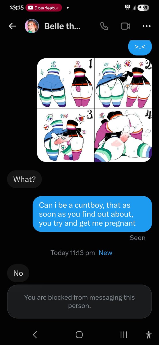 ExtraSpace17's tweet photo. /ooc

Am I the weird one or is this insane? 

First interaction btw.
Couldve just said no and asked for a different plot, or not responded? But blocking i just dont get

 @_Belle_the plays female/futa breeder so why is genderfuck pregnancy off the table?
/ https://t.co/vbpJiTWY1v