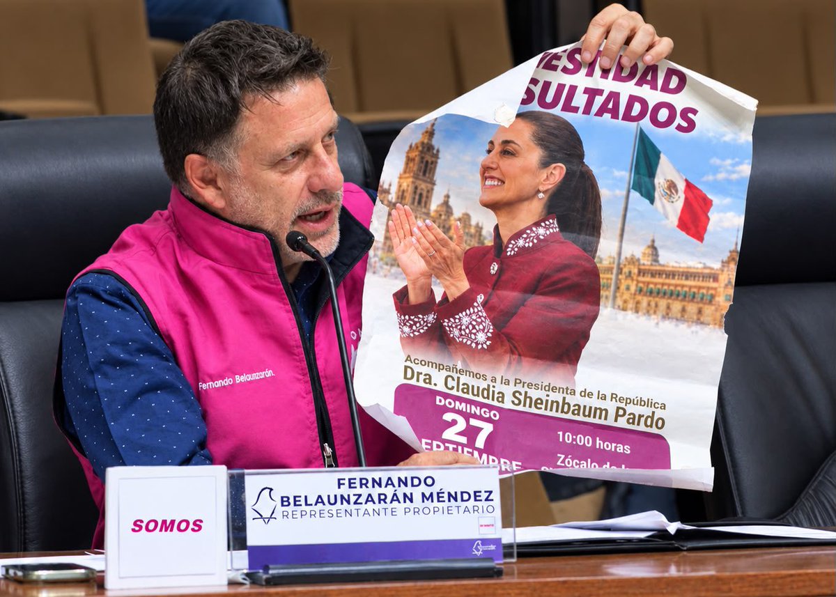 ferbelaunzaran's tweet photo. En la sesión del IECM anunciamos que SOMOS (@SomosMxMexico) presentará queja por actos anticipados de campaña y desviación de recursos públicos contra Sheinbaum y Brugada por el evento del Zócalo.

Clara violación al 134 constitucional y 242 de la Legipe👇. https://t.co/UoG0IgV4ZO