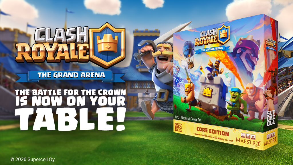 Dcmat's tweet photo. Is this real? 😱

Clash Royale is coming as a tabletop game by @TheMaestroTeam? 🤔 https://t.co/rH7FQRPbOg