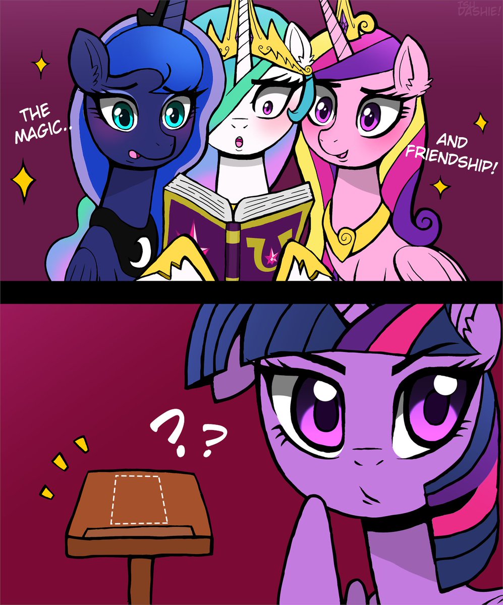tsudashx's tweet photo. What are they watching?
#mlp #princessluna #princesscelestia #princesscadance #twilightsparkle #mlpfanart https://t.co/SzdOpPE6nb
