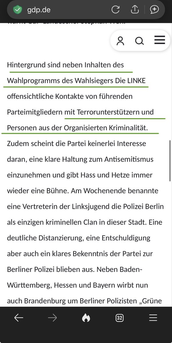 NureinGedanke76's tweet photo. 🚨 Bemerkenswerter Hilferuf der GdP Berlin🚨
Nach dem #Wahlsieg der Linken warnt Gewerkschaft vor möglichen Kollaps der Inneren #Sicherheit und kritisiert den Umgang mit der Berliner #Polizei.
„Sonst gibt es eben keinen Polizisten mehr in der Hauptstadt.“
https://t.co/EugshljL7N https://t.co/QjvLQraLga