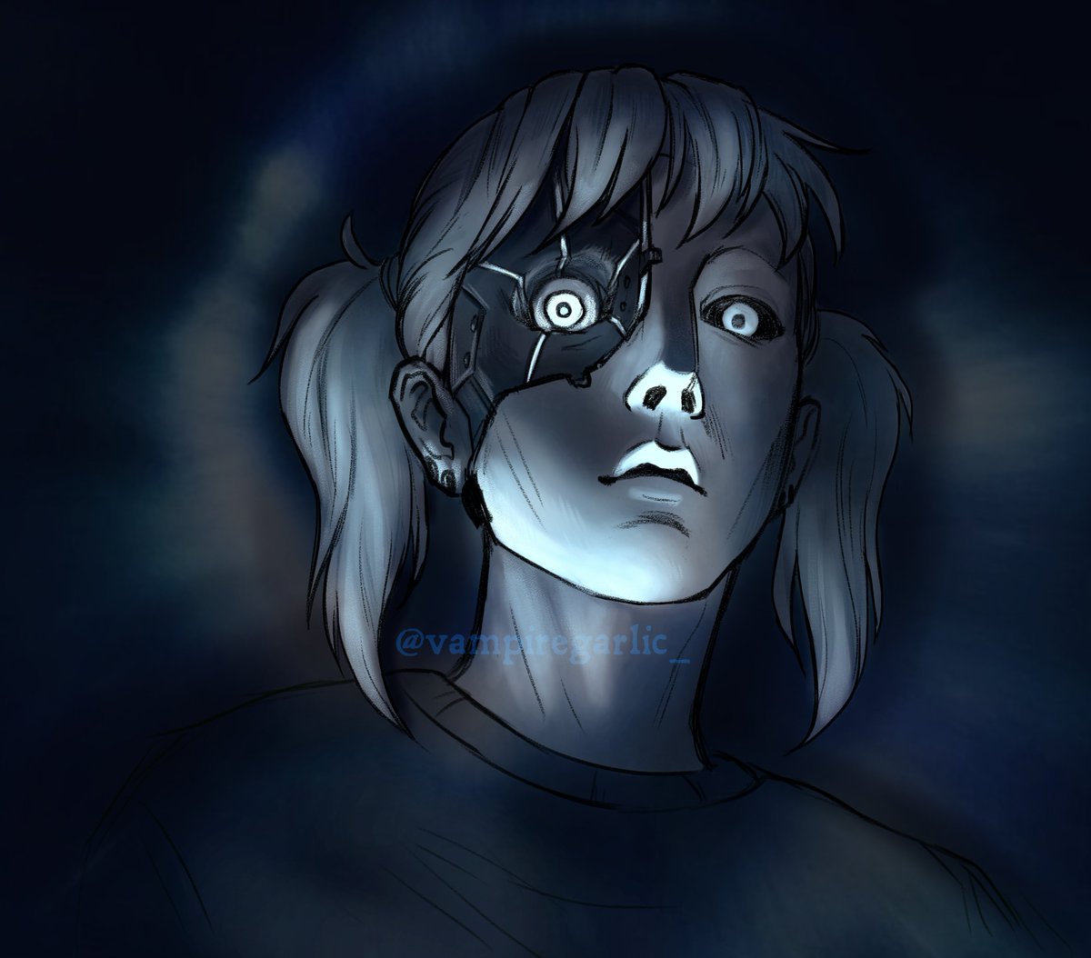 vampiregarlic_'s tweet photo. @PortableMoose very exited for my first participation in a Salloween event!! 
This illustration is based on the prompt "Converging with machinery" #Salloween26 #SallyFace https://t.co/fTHHjvbuZ2