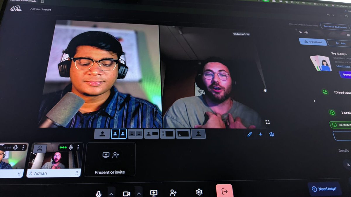BharatJain's tweet photo. Just recorded a podcast! 
This one's gonna be really juicy if you are Physical AI. 

Will be out soon - https://t.co/FmuC9eMtXy https://t.co/RHzcFd2JZt