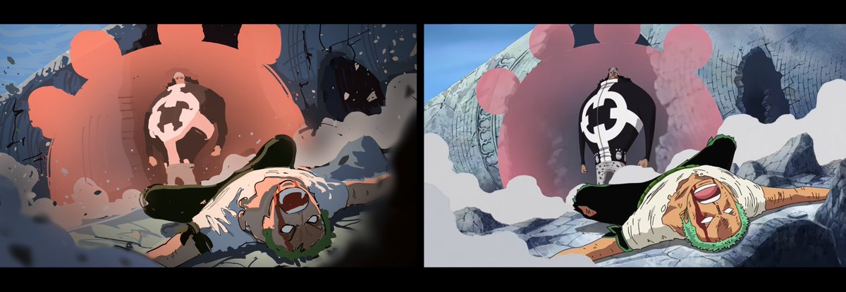 y11mzvl's tweet photo. redrawing and coloring one piece frame https://t.co/6B4YiZFpDh