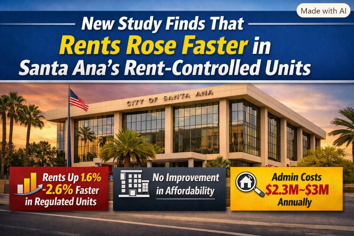 NewSantaAnaBlog's tweet photo. New study finds that rents rose faster in Santa Ana’s rent‑controlled units

https://t.co/WfbQVS3BXJ

A new Beacon Economics study released September 24, 2026 concludes that Santa Ana’s Rent Stabilization Ordinance (RSO) has not improved affordability and is associated with faster rent growth in regulated units.
