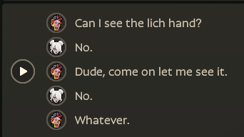 Shronksballs's tweet photo. actually the funniest interaction in game idc what anyone else says https://t.co/DiQ2y8LhCj